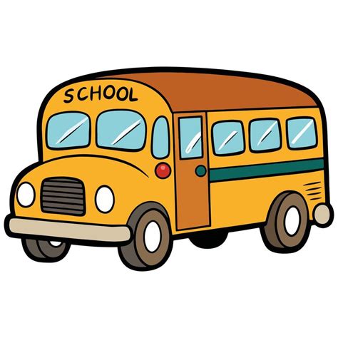 cute cartoon style school bus drawing for kids illustration 47013865 ...