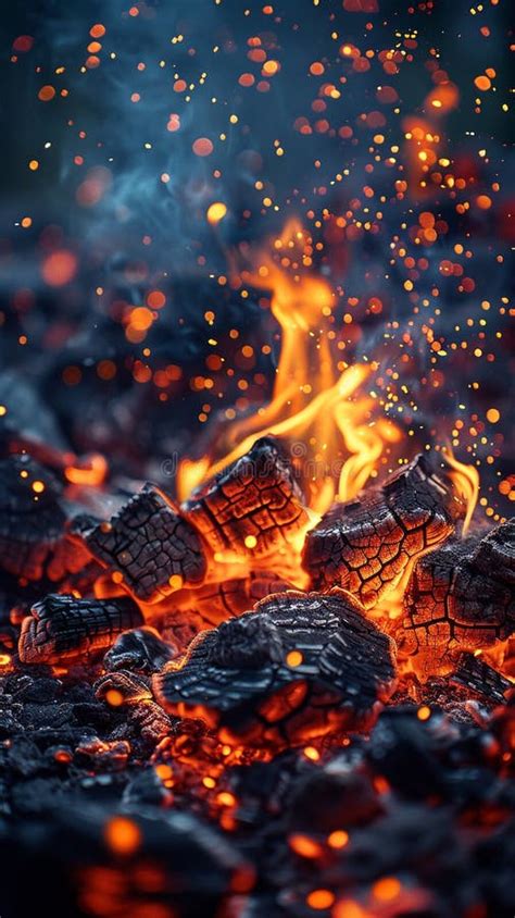 Glowing Embers In A Campfire Stock Image Image Of Starlight Cold