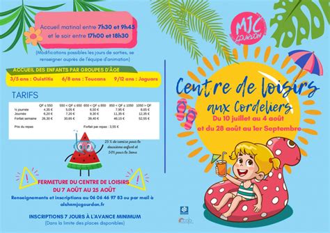 Programme ALSH Eté 2023 MJC Gourdon Pour tous et avec tous