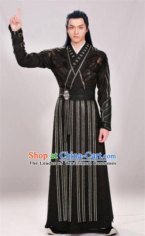 Ancient Chinese Ming Dynasty Knight Swordsman Clothes Costumes Clothing And Hat Complete Set For Men