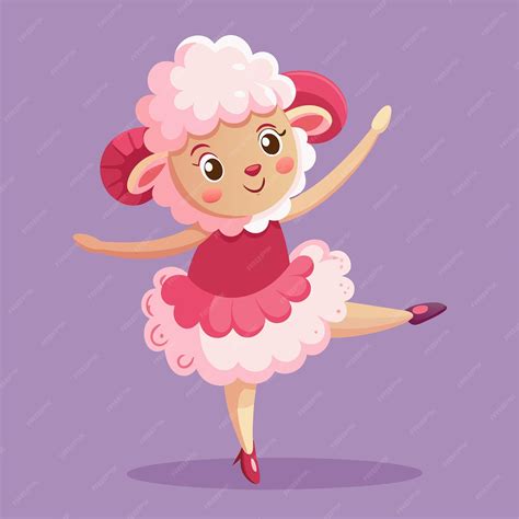 Premium Vector | Sheep Ballet Dancing Cartoon Vector Icon