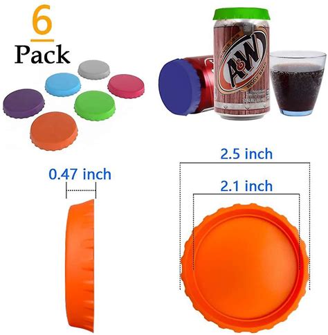 Silicone Soda Can Lids 6 Pack Reusable Sodabeveragebeer Can Lids