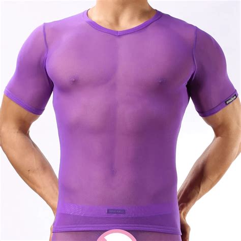 B Hot Men S Sexy Singlet Mesh Lace Sheer Transparent Shirt Tops Underwear Exotic Sleepwear