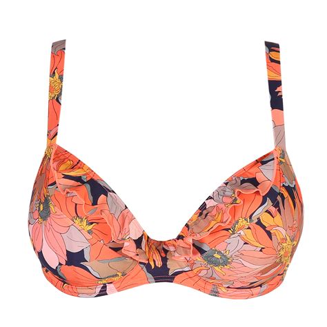 Primadonna Swim Melanesia Coral Flower Bikini Top Tulip Seam