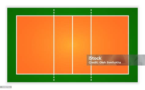 Une Illustration Dun Terrain De Volleyball De Vue Aérienne Vecteur Eps