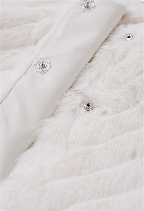 Posh Faux Fur Coat in White - Retro, Indie and Unique Fashion