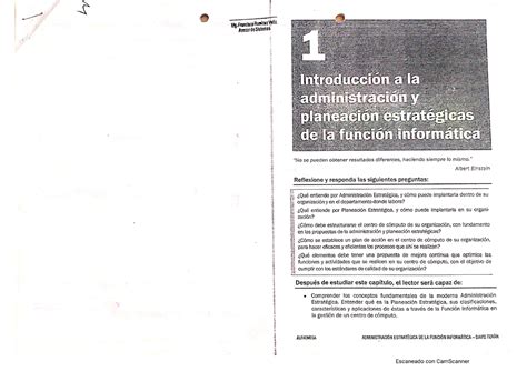 Administracion estrategica de la funcion Informatica CAP1 Gestión de