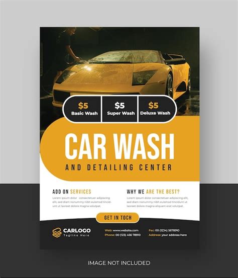 Premium Vector Car Wash Company Services Flyer Car Wash Poster