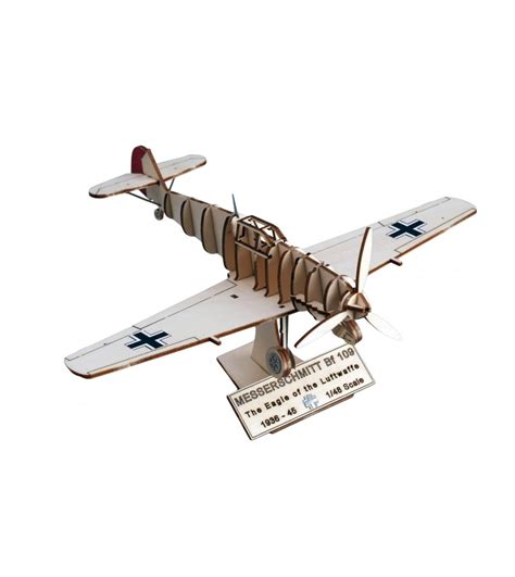 Maqueta Vintage Avión de Guerra Madera Messerschmitt BF109 1 48