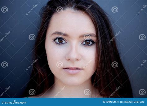 Spanish Brunette Girl With Long Hair Stock Image Image Of Beautiful