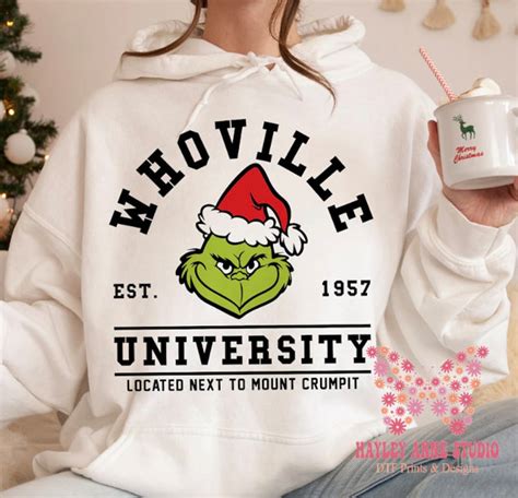 Whoville University, Christmas, Christmas Design, DTF Print, Ready to ...