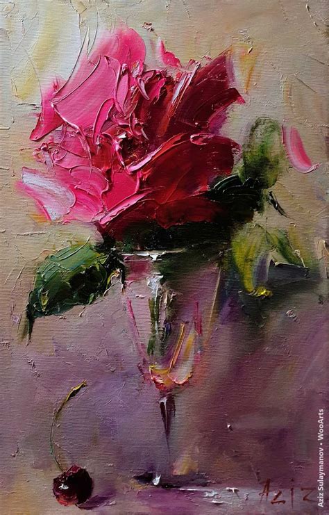 Aziz Sulaymanov Flower Art Painting Abstract Flower Art Flower