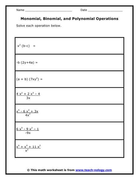 Worksheet Basic Polynomial Operations Worksheet Fun Worksheet