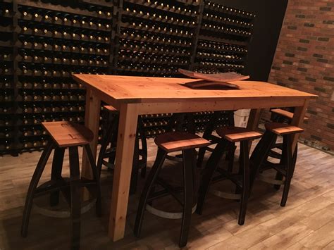 Bar Height Farmhouse Table For Wine Tasting Room Wine Tasting Room