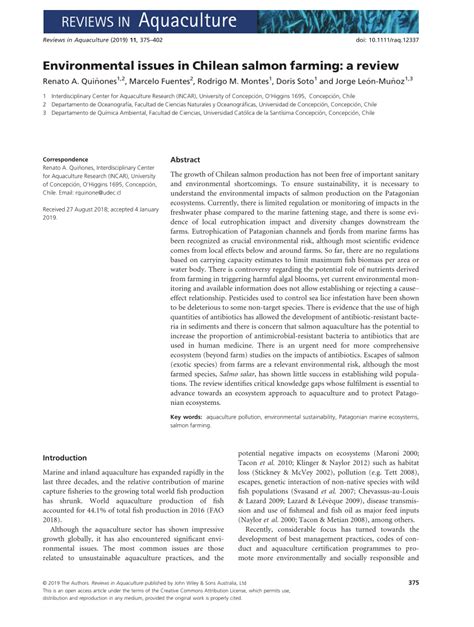 (PDF) Environmental issues in Chilean salmon farming: a review