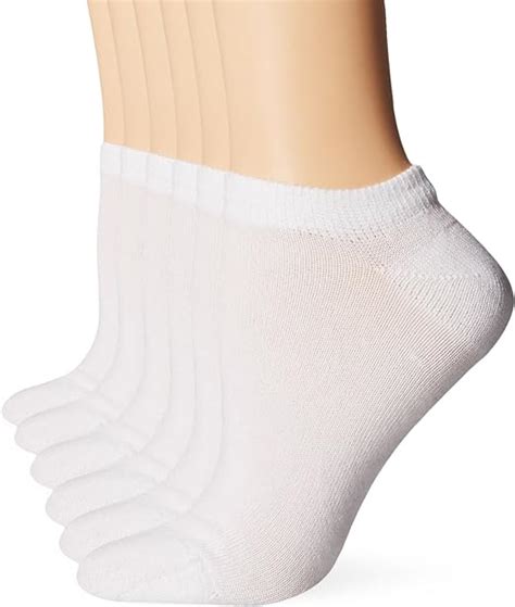 Hanes Ultimate Womens 6 Pack No Show Socks White 5 9 At Amazon Womens Clothing Store