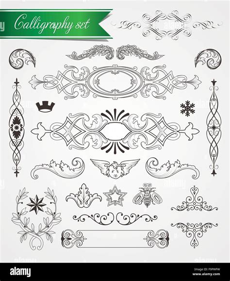 Vector Calligraphy And Vintage Frames Collection Stock Vector Image