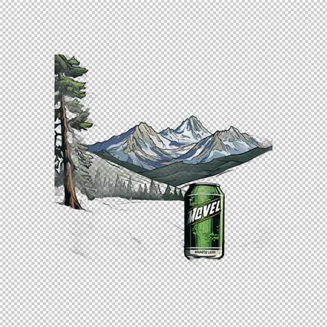 Premium PSD | Cartoon logo mountain dew isolated background