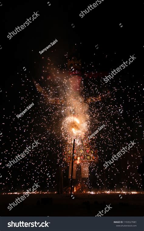 Dussehra Festival Celebration India Burning Effigy Stock Photo ...