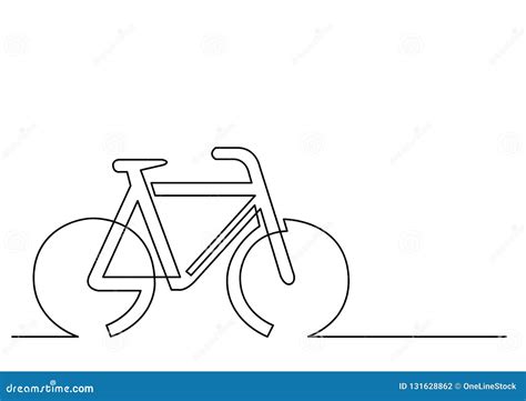 Continuous Line Drawing Of Bicycle Sign Stock Vector Illustration Of