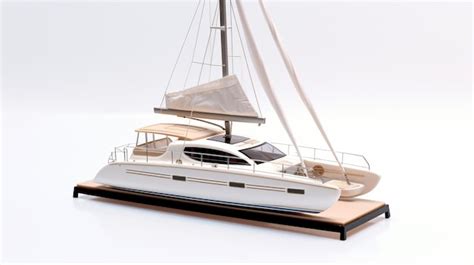 Premium Photo Displaying A 3d Miniature Catamaran