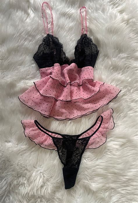 Vintage Y2K Lingerie Set Etsy