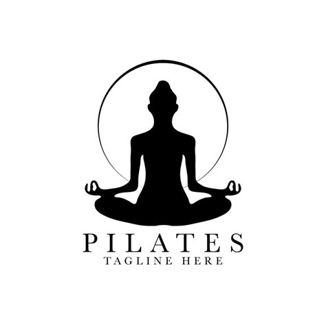 Pilates position female silhouette logo design vector 17667801 Vector ...