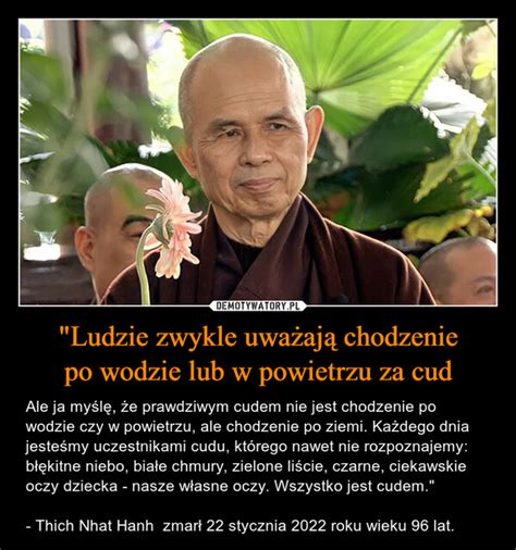 Ludzie Zwykle Uwa Aj Chodzenie Po Wodzie Lub W Powietrzu Za Cud