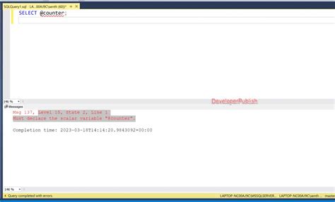 Sql Server Error Msg 137 Must Declare The Scalar Variable “ Ls”