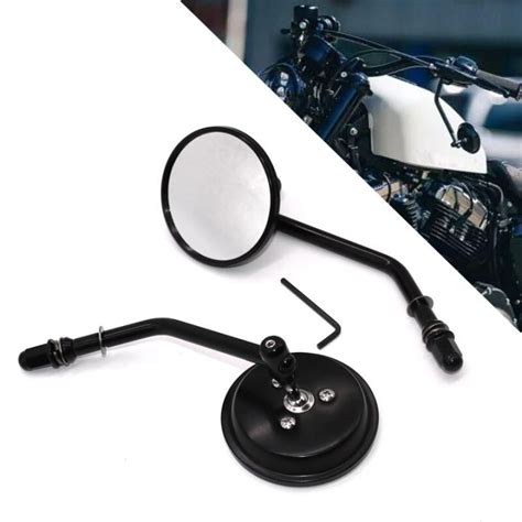 8Mm Black Motorcycle Rear View Mirror Side Mirror For Harley Dyna