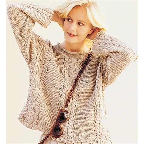 Ravelry Cabled Garter Stitch Pullover Pattern By Adrienne Vittadini