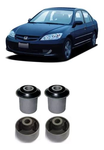 Kit 4 Buchas Bandeja Balança Dianteira Honda Civic Ano 2004