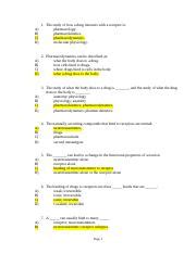 Chapter Multiple Choice Rtf A B C D The Study Of How A Drug