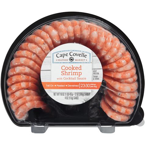 Cape Covelle Seafood Market Cooked Shrimp With Cocktail Sauce 16 Oz