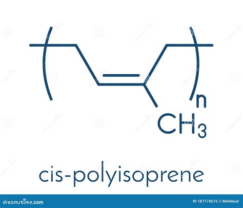 Isoprene, Rubber (polyisoprene) Building Block (monomer Vector ...