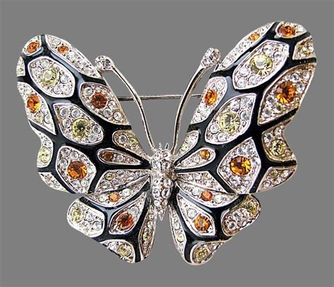 Beautiful Butterfly Brooch By Nolan Miller Cm Rhodium Plated