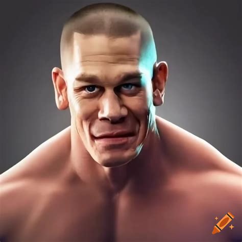 Front Facing Portrait Of John Cena Wearing A Holo Ring And Smiling On