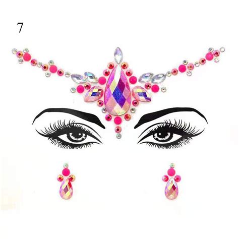 Face Gems Selbstklebender Glitzer Juwel Tattoo Aufkleber Rave Party