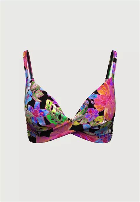 Buy Sunseeker Tropadelic Island Black Cross Front Bikini Top