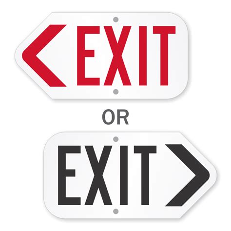 Directional Exit Signs With Arrows 