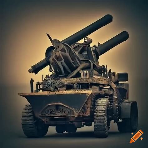 Retro Futuristic Art Deco Mad Max Spike Artillery Vehicle Forest On Craiyon