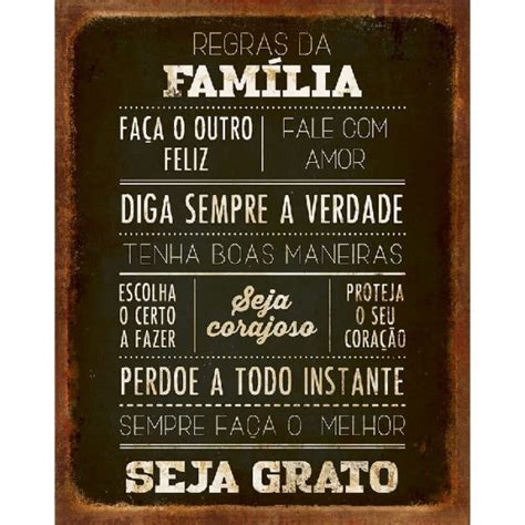 Placa Decorativa Mdf Litoarte Regras Da Familia Dhpm Papelaria