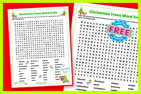 Christmas Trees Word Trails Puzzle Puzzle Cheer