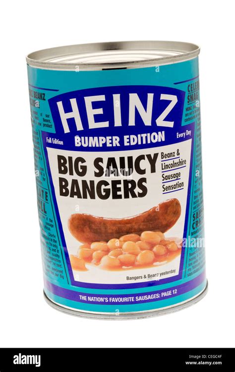 Tin of Heinz Big Saucy Bangers with Beans Stock Photo - Alamy