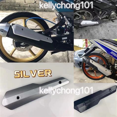 Yamaha Y15 Y15zr V1 V2 Exhaust Muffler Protector Side Cover Tepi Ekzos Exciter Silver Plastic