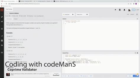 Codewars 7 Kyu Coprime Validator Javascript YouTube