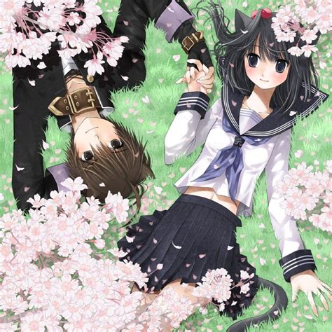 ANIME ART anime couple. . .romantic. . .love. . .sweet. . .cat boy. . .cat girl. . .nekos ...