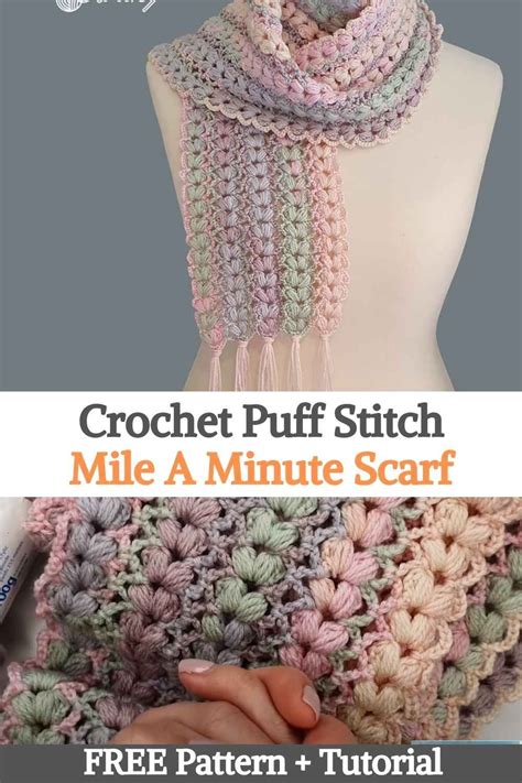 Learn How To Make A Beautiful Puff Stitch Mile A Minute Crochet Scarf This Is An Incre