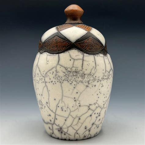 Naked Raku Jar Geometric By Jan Lovewell The Avenue Gallery