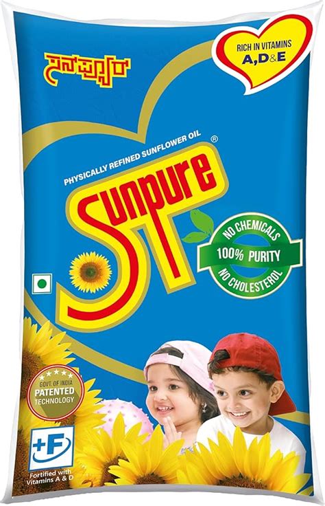 Sunpure Physically Refined Sunflower Oil Litre Healthiest Cooking